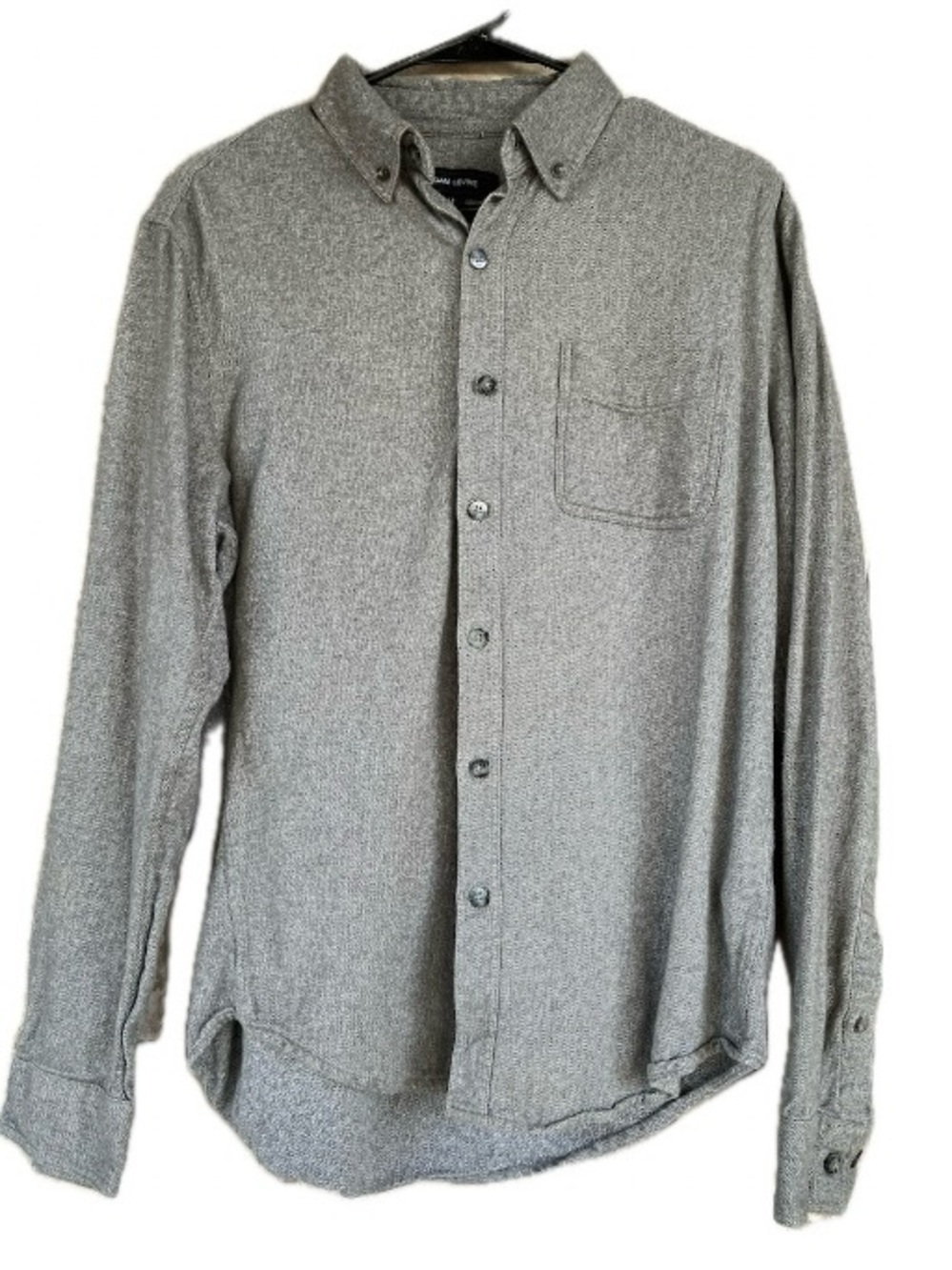 Adam Levine Gray Cotton Long-Sleeve Flannel Button Down Medium Gorpcore Cabin